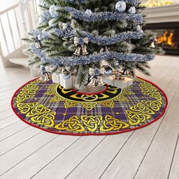 ScotsTee Shop Scottish Thompson Variant (Thomson Variant) Weathered Clan Crest Tartan Christmas Tree Skirt Golden Celtic Heritage
