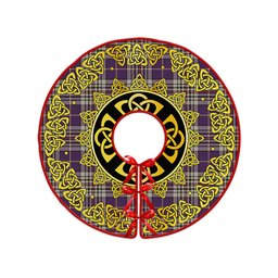 ScotsTee Shop Scottish Thompson Variant (Thomson Variant) Weathered Clan Crest Tartan Christmas Tree Skirt Golden Celtic Heritage