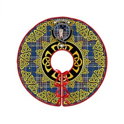 ScotsTee Shop Scottish Thompson Variant (Thomson Variant) Modern Clan Crest Tartan Christmas Tree Skirt Golden Celtic Heritage