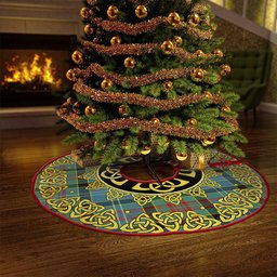 ScotsTee Shop Scottish Walkinshaw Clan Crest Tartan Christmas Tree Skirt Golden Celtic Heritage