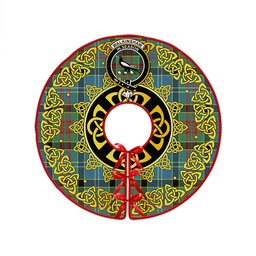 ScotsTee Shop Scottish Walkinshaw Clan Crest Tartan Christmas Tree Skirt Golden Celtic Heritage