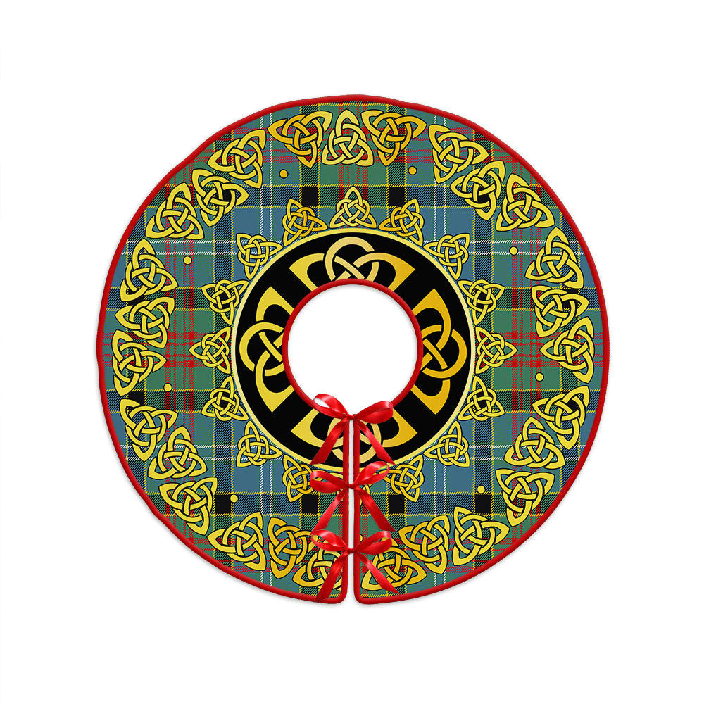 ScotsTee Shop Scottish Walkinshaw Clan Crest Tartan Christmas Tree Skirt Golden Celtic Heritage
