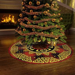 ScotsTee Shop Scottish Wemyss Ancient Clan Crest Tartan Christmas Tree Skirt Golden Celtic Heritage