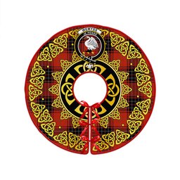 ScotsTee Shop Scottish Wemyss Ancient Clan Crest Tartan Christmas Tree Skirt Golden Celtic Heritage
