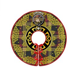 ScotsTee Shop Scottish MacMillan Weathered Clan Crest Tartan Christmas Tree Skirt Golden Celtic Heritage