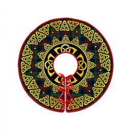 ScotsTee Shop Scottish Tennant Modern Clan Crest Tartan Christmas Tree Skirt Golden Celtic Heritage