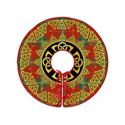 ScotsTee Shop Scottish Maver Ancient Clan Crest Tartan Christmas Tree Skirt Golden Celtic Heritage