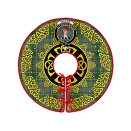 ScotsTee Shop Scottish Taylor Weathered Clan Crest Tartan Christmas Tree Skirt Golden Celtic Heritage