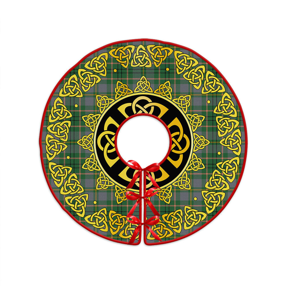 ScotsTee Shop Scottish Taylor Weathered Clan Crest Tartan Christmas Tree Skirt Golden Celtic Heritage