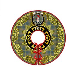 ScotsTee Shop Scottish Taylor Ancient Clan Crest Tartan Christmas Tree Skirt Golden Celtic Heritage