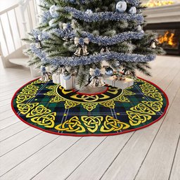 ScotsTee Shop Scottish Urquhart Modern Clan Crest Tartan Christmas Tree Skirt Golden Celtic Heritage