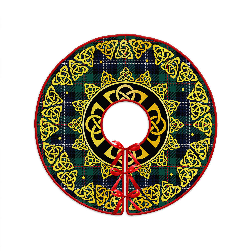 ScotsTee Shop Scottish Urquhart Modern Clan Crest Tartan Christmas Tree Skirt Golden Celtic Heritage