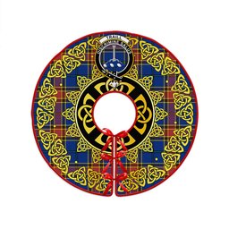 ScotsTee Shop Scottish Traill (Trayle) Modern Clan Crest Tartan Christmas Tree Skirt Golden Celtic Heritage
