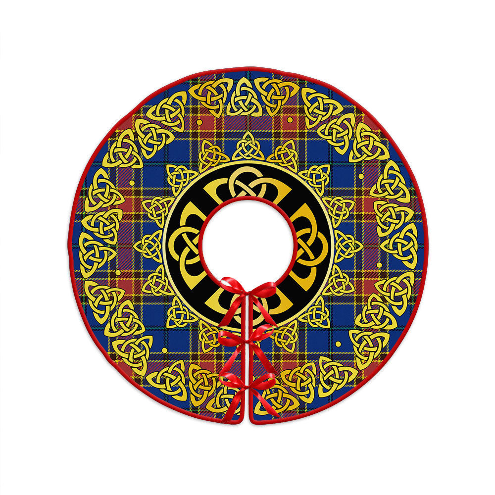 ScotsTee Shop Scottish Traill (Trayle) Modern Clan Crest Tartan Christmas Tree Skirt Golden Celtic Heritage