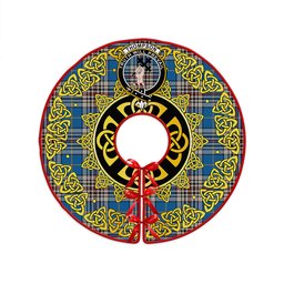 ScotsTee Shop Scottish Thompson Variant (Thomson Variant) Ancient Clan Crest Tartan Christmas Tree Skirt Golden Celtic Heritage