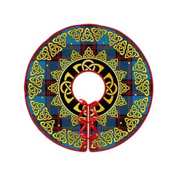ScotsTee Shop Scottish Wedderburn Clan Crest Tartan Christmas Tree Skirt Golden Celtic Heritage