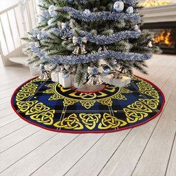 ScotsTee Shop Scottish Ramsay Blue Modern Clan Crest Tartan Christmas Tree Skirt Golden Celtic Heritage