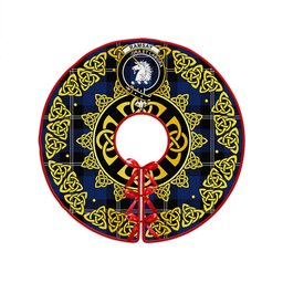 ScotsTee Shop Scottish Ramsay Blue Modern Clan Crest Tartan Christmas Tree Skirt Golden Celtic Heritage