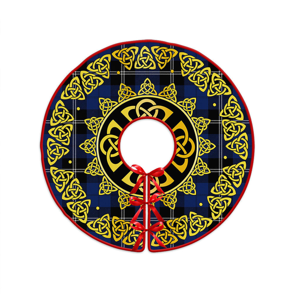 ScotsTee Shop Scottish Ramsay Blue Modern Clan Crest Tartan Christmas Tree Skirt Golden Celtic Heritage