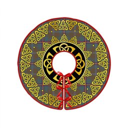 ScotsTee Shop Scottish Young Weathered Clan Crest Tartan Christmas Tree Skirt Golden Celtic Heritage
