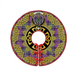 ScotsTee Shop Scottish Yule Weathered Clan Crest Tartan Christmas Tree Skirt Golden Celtic Heritage