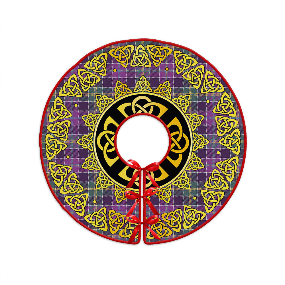 ScotsTee Shop Scottish Yule Weathered Clan Crest Tartan Christmas Tree Skirt Golden Celtic Heritage