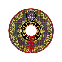 ScotsTee Shop Scottish MacHardy Weathered Clan Crest Tartan Christmas Tree Skirt Golden Celtic Heritage