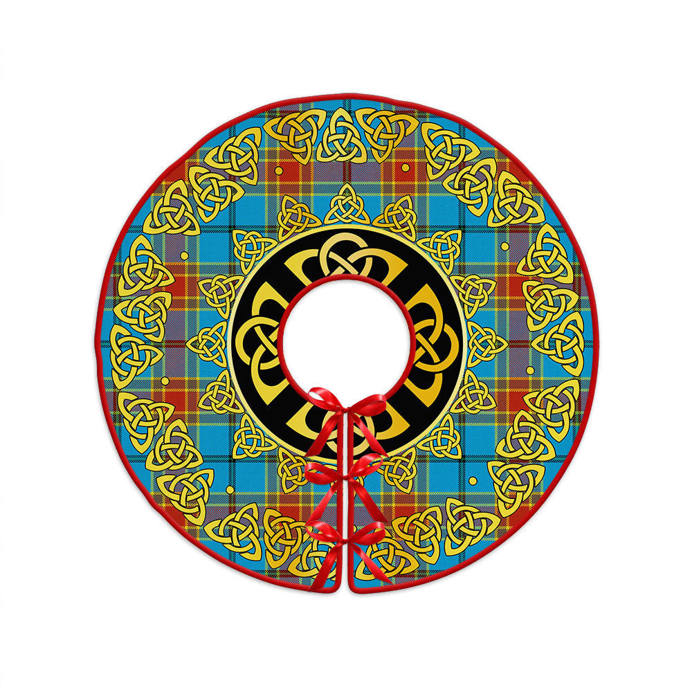 ScotsTee Shop Scottish Traill (Trayle) Weathered Clan Crest Tartan Christmas Tree Skirt Golden Celtic Heritage