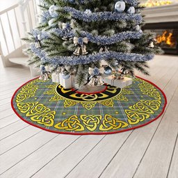 ScotsTee Shop Scottish Toshach Weathered Clan Crest Tartan Christmas Tree Skirt Golden Celtic Heritage