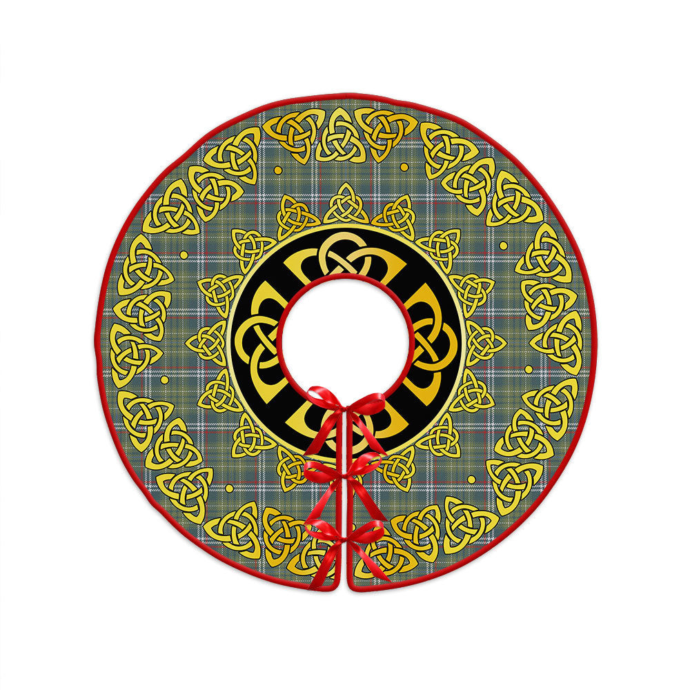 ScotsTee Shop Scottish Toshach Weathered Clan Crest Tartan Christmas Tree Skirt Golden Celtic Heritage