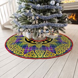 ScotsTee Shop Scottish Yule Modern Clan Crest Tartan Christmas Tree Skirt Golden Celtic Heritage