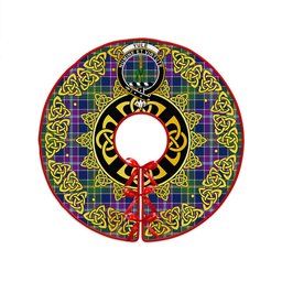 ScotsTee Shop Scottish Yule Modern Clan Crest Tartan Christmas Tree Skirt Golden Celtic Heritage