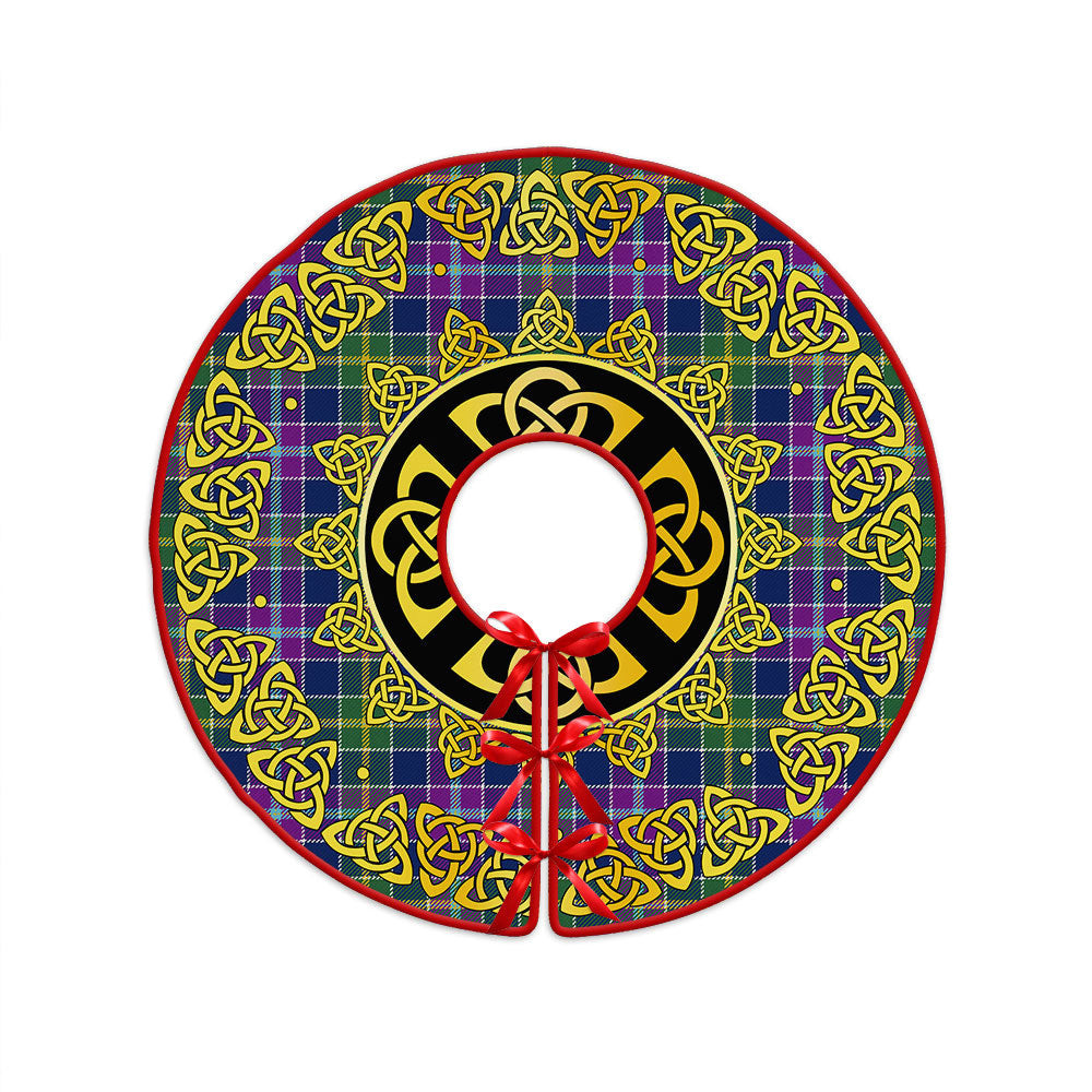 ScotsTee Shop Scottish Yule Modern Clan Crest Tartan Christmas Tree Skirt Golden Celtic Heritage