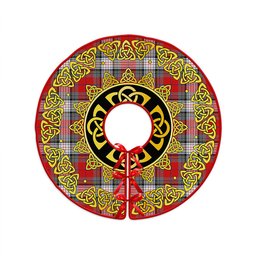 ScotsTee Shop Scottish Warden Modern Clan Crest Tartan Christmas Tree Skirt Golden Celtic Heritage