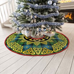 ScotsTee Shop Scottish Urquhart Ancient Clan Crest Tartan Christmas Tree Skirt Golden Celtic Heritage