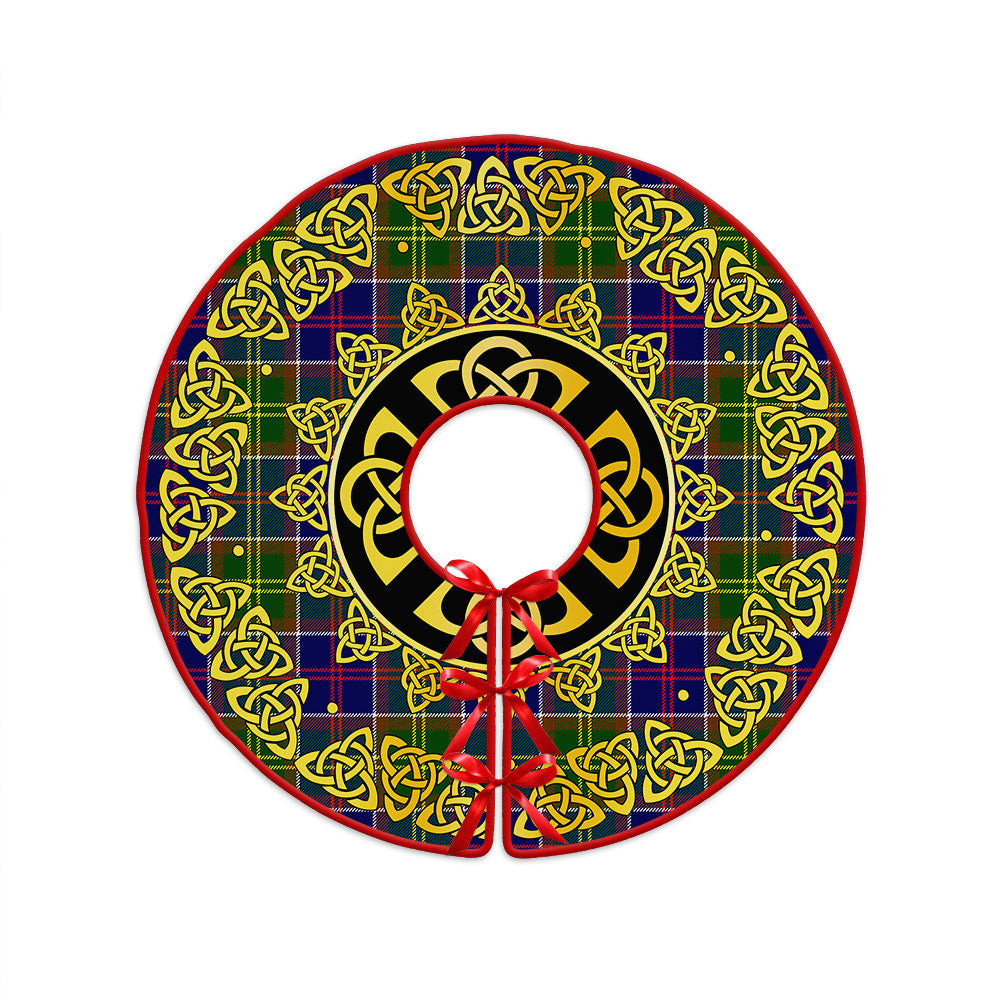 ScotsTee Shop Scottish Whitefoord Modern Clan Crest Tartan Christmas Tree Skirt Golden Celtic Heritage