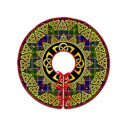 ScotsTee Shop Scottish Whitefoord Modern Clan Crest Tartan Christmas Tree Skirt Golden Celtic Heritage