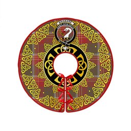 ScotsTee Shop Scottish Brisbane Weathered Clan Crest Tartan Christmas Tree Skirt Golden Celtic Heritage