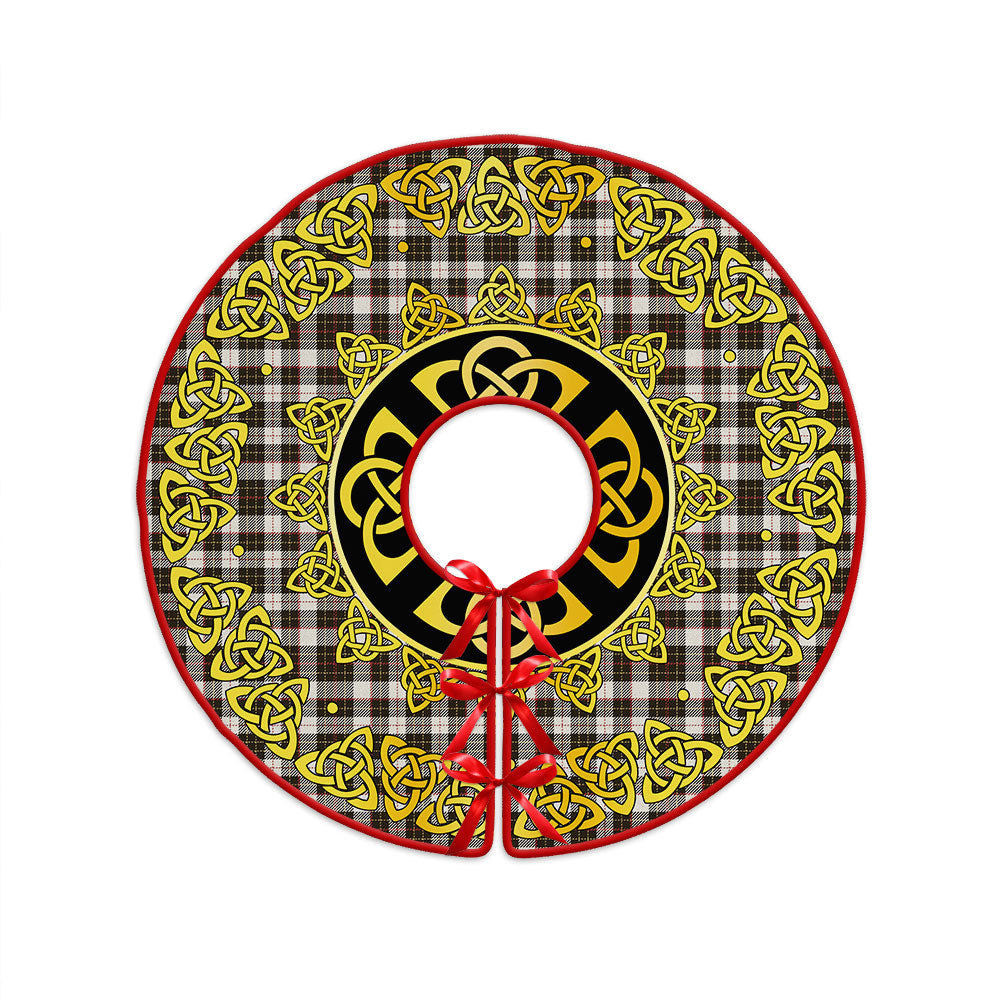 ScotsTee Shop Scottish Brodie Black & White Weathered Clan Crest Tartan Christmas Tree Skirt Golden Celtic Heritage