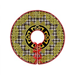 ScotsTee Shop Scottish Brodie Black & White Weathered Clan Crest Tartan Christmas Tree Skirt Golden Celtic Heritage