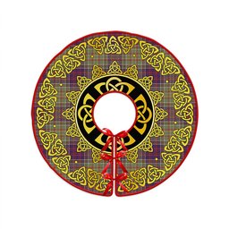 ScotsTee Shop Scottish Bowie Weathered Clan Crest Tartan Christmas Tree Skirt Golden Celtic Heritage