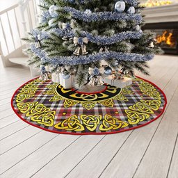 ScotsTee Shop Scottish Bell Border (Bell Southern Bell) Weathered Clan Crest Tartan Christmas Tree Skirt Golden Celtic Heritage