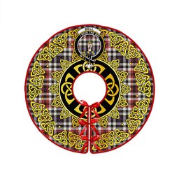 ScotsTee Shop Scottish Bell Border (Bell Southern Bell) Weathered Clan Crest Tartan Christmas Tree Skirt Golden Celtic Heritage