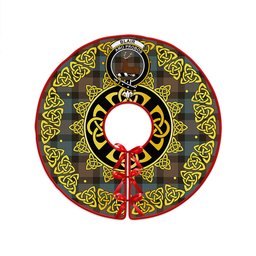 ScotsTee Shop Scottish Blair Weathered Clan Crest Tartan Christmas Tree Skirt Golden Celtic Heritage
