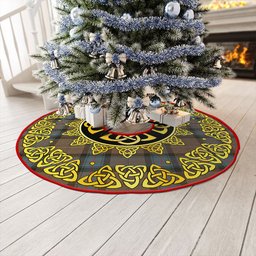 ScotsTee Shop Scottish Armstrong Weathered Clan Crest Tartan Christmas Tree Skirt Golden Celtic Heritage