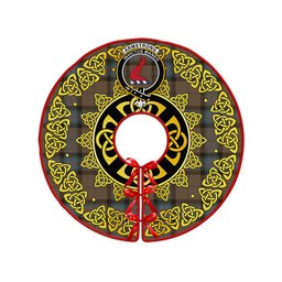 ScotsTee Shop Scottish Armstrong Weathered Clan Crest Tartan Christmas Tree Skirt Golden Celtic Heritage