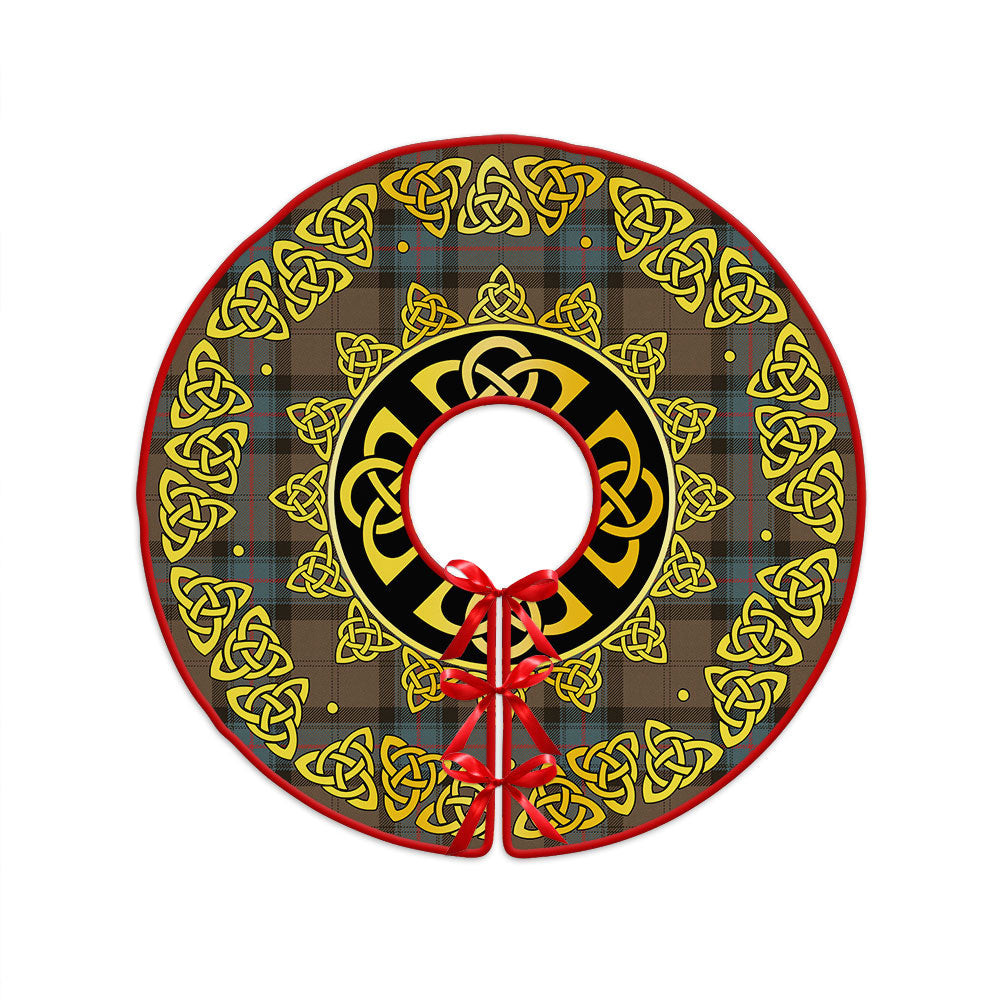 ScotsTee Shop Scottish Armstrong Weathered Clan Crest Tartan Christmas Tree Skirt Golden Celtic Heritage