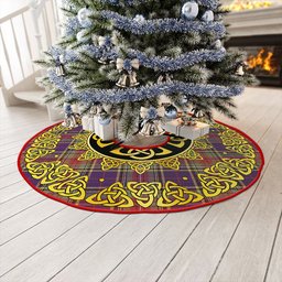 ScotsTee Shop Scottish Beaton Weathered Clan Crest Tartan Christmas Tree Skirt Golden Celtic Heritage