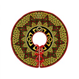 ScotsTee Shop Scottish Ainslie Clan Crest Tartan Christmas Tree Skirt Golden Celtic Heritage