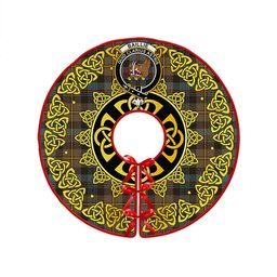 ScotsTee Shop Scottish Baillie Weathered Clan Crest Tartan Christmas Tree Skirt Golden Celtic Heritage